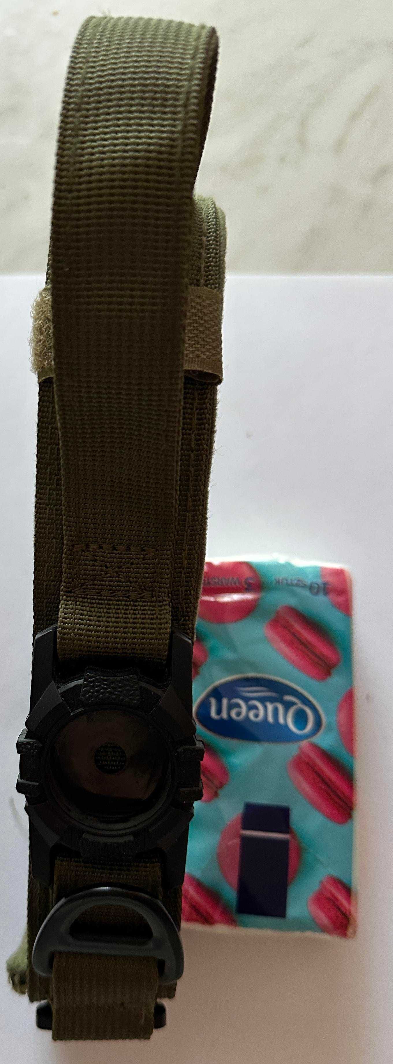 Obroża taktyczna dla psa nylon z uchwytem Air Tag Apple rozm. L