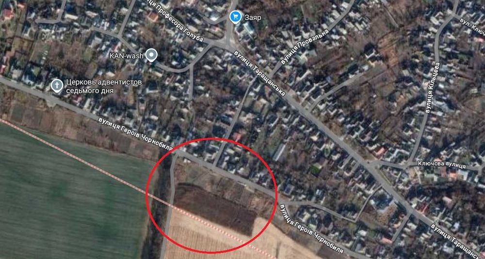 1,6 га фасад між Таращанським і Піщаним масивами