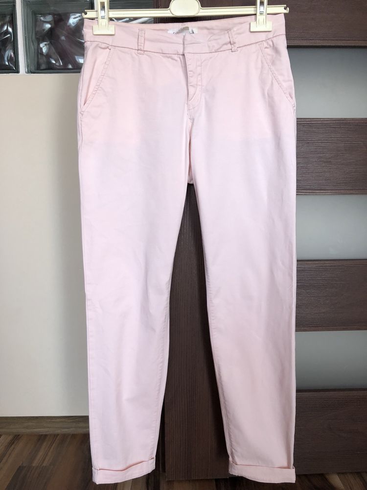 H&M hm spodnie chinosy pudrowy róż rozm. 36
