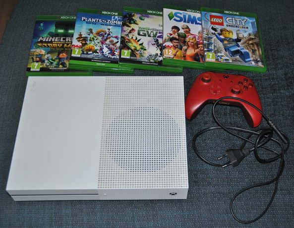 XBOX ONE S + 1 pad + 5 gier