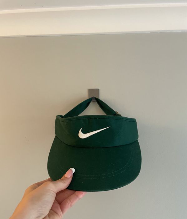 Vintage czapka nike 90s hit ideał center swoosh zielona