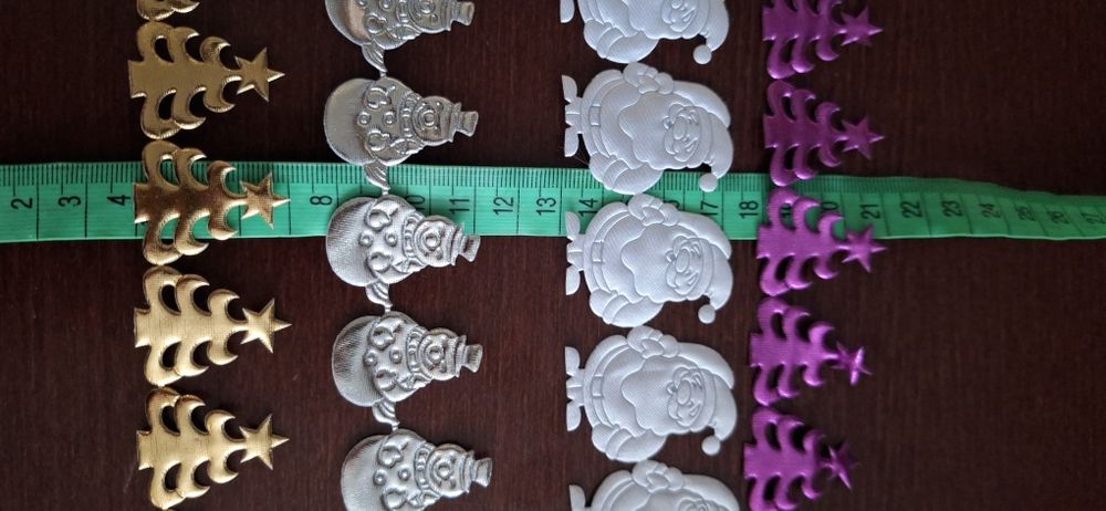 Ozdobna pasmanteria ozdoba na taśmie nowa Boże Narodzenie