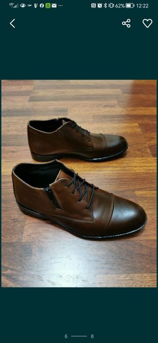 Eleganckie Skórzane Ocieplane Buty Męskie Lekkie Wygodne Tylko Roz.41