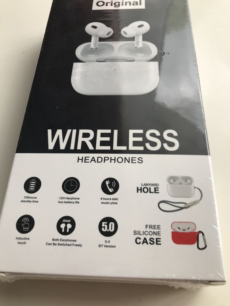 Słuchawki douszne bezprzewodowe iphone iOS bluetooth białe Android