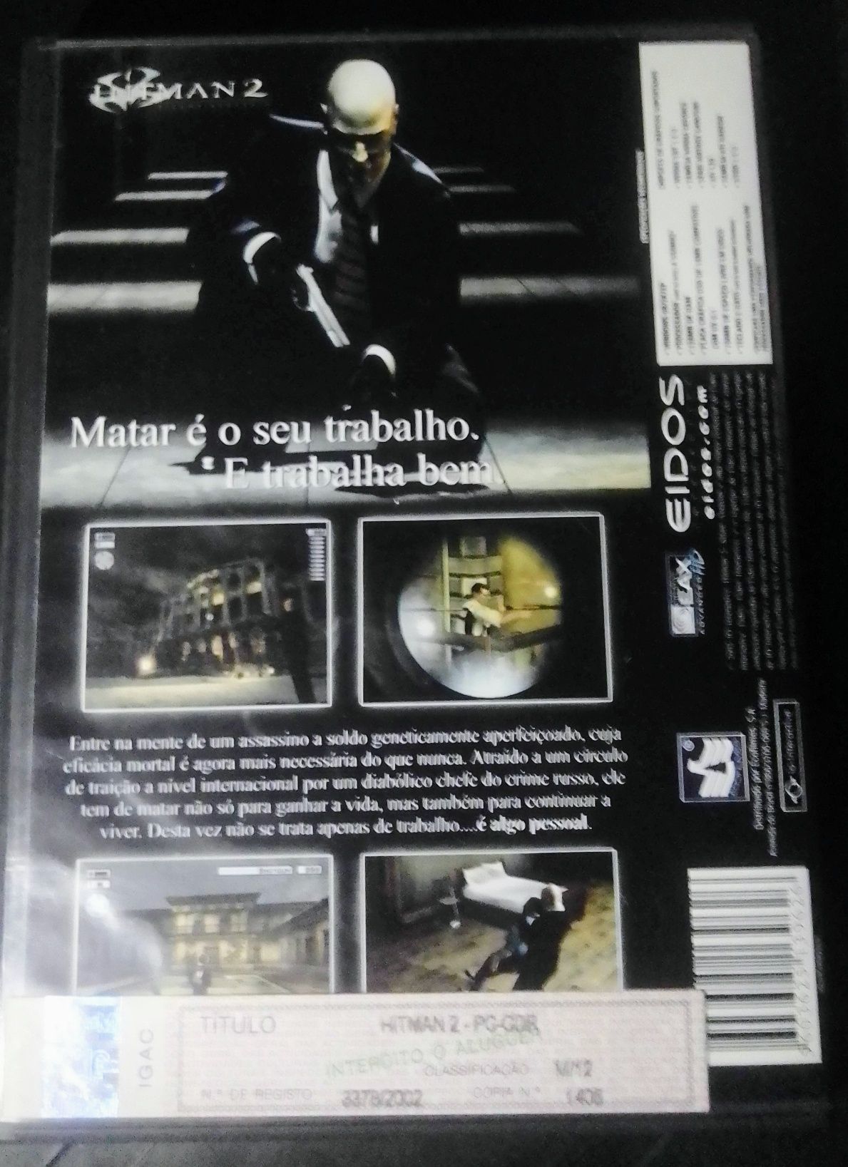 Jogo PC CD-ROM Hitman 2 Silent Assassin ano 2002