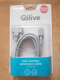 Kabel VGA QILIVE, przewód VGA 1,8m. NOWY