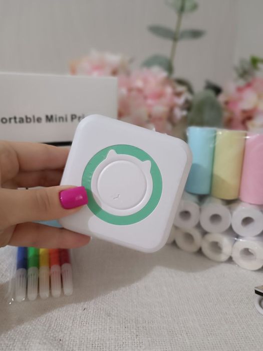 Принтер + 14 рулонів паперу портативний міні мини термо папір бумага