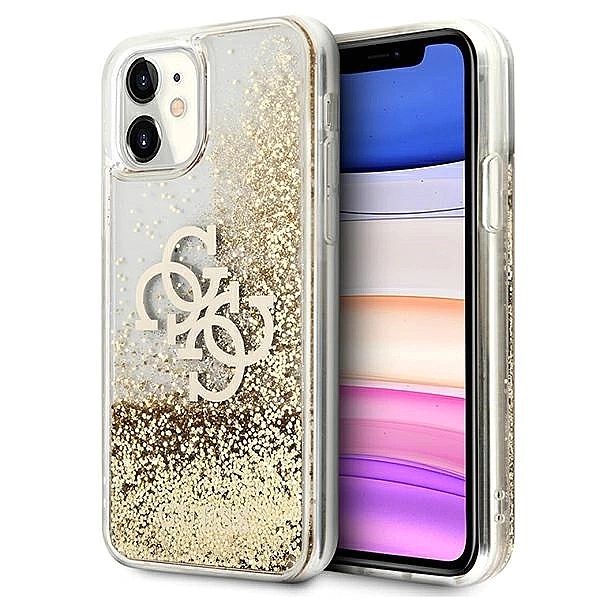 Etui Guess 4G Big Liquid Glitter na iPhone 11/6,1" / Xr - złote
