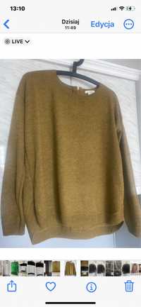 Musztardowy sweter oversize