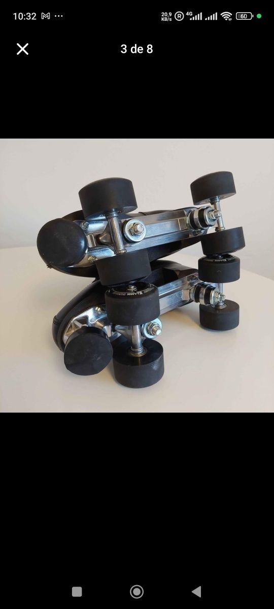 Patins de 4 Rodas adulto Quad Marca Traxart Klassic preto alumínio