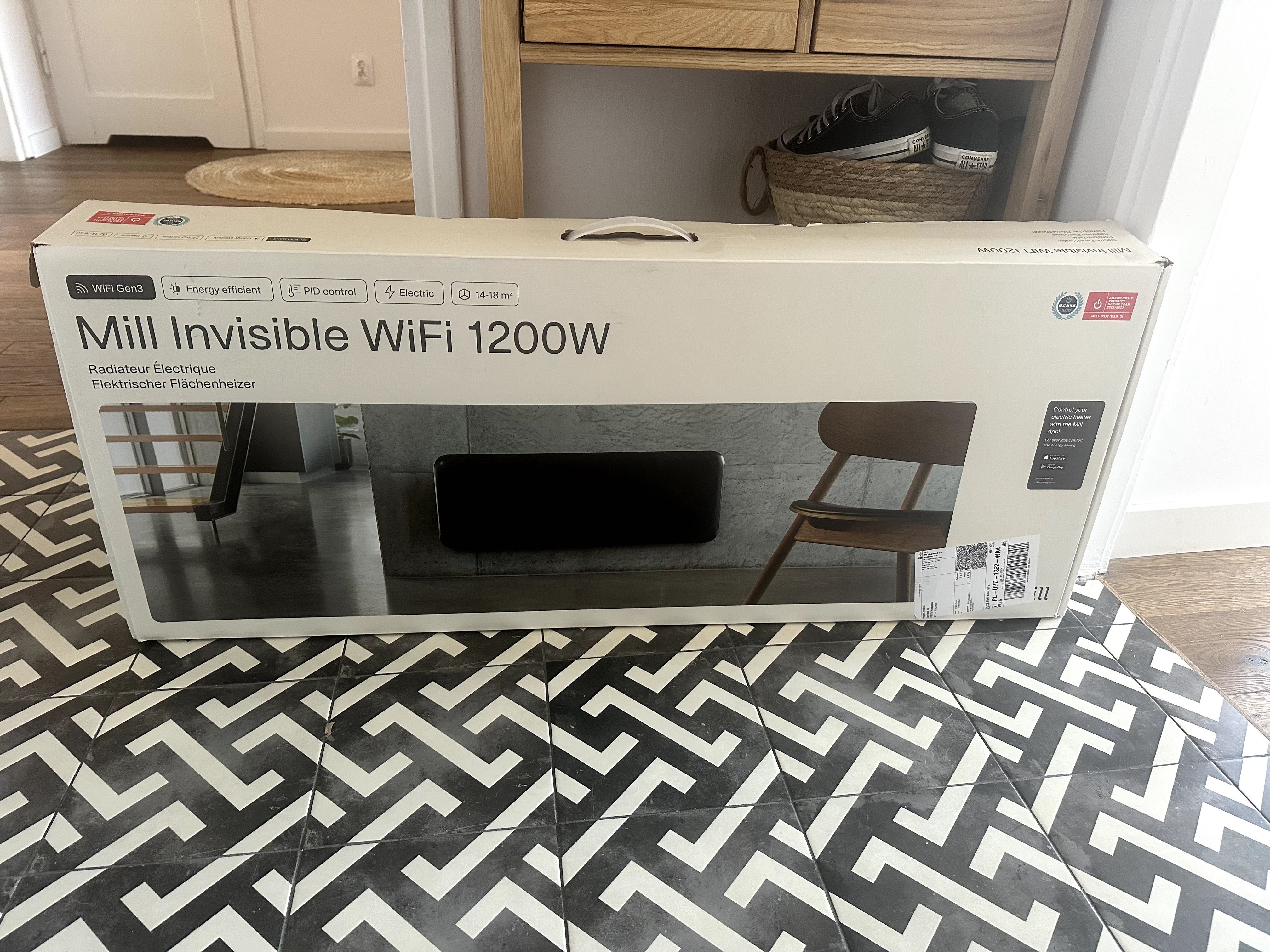 Grzejnik konwektorowy Mill Invisible Wifi 1200 Czarny - OKAZJA !!!
