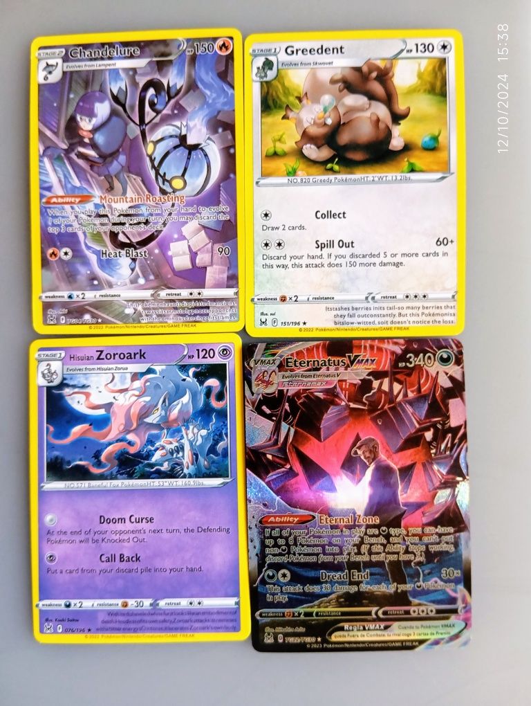 Cartas Pokémon todas 25€. Leia descrição do anúncio .