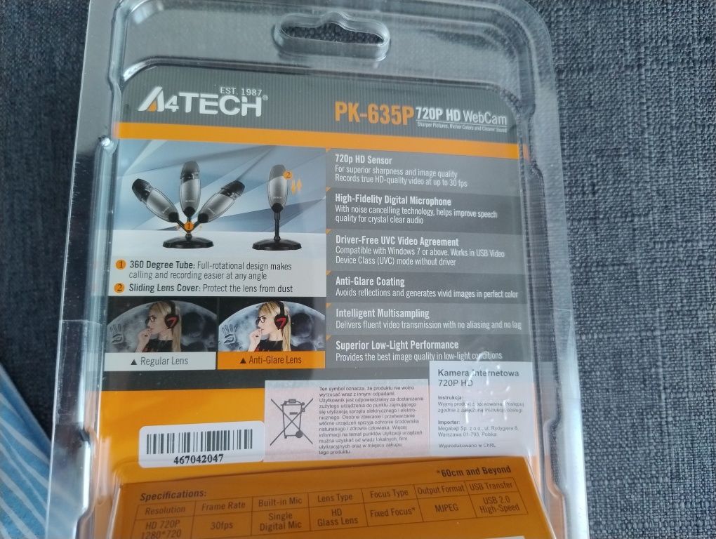 Kamerka internetowa A4TECH PK-635P USB