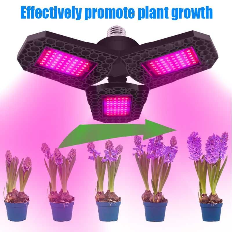 Lâmpada LED de cultivo 360 dobrável e27 - espectro total
