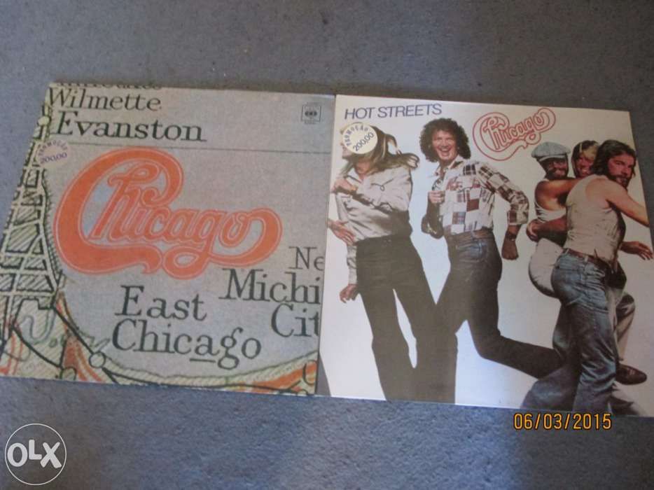 3 Discos de vinil dos chicago - hot street ; chicago xi ; Greatest hit