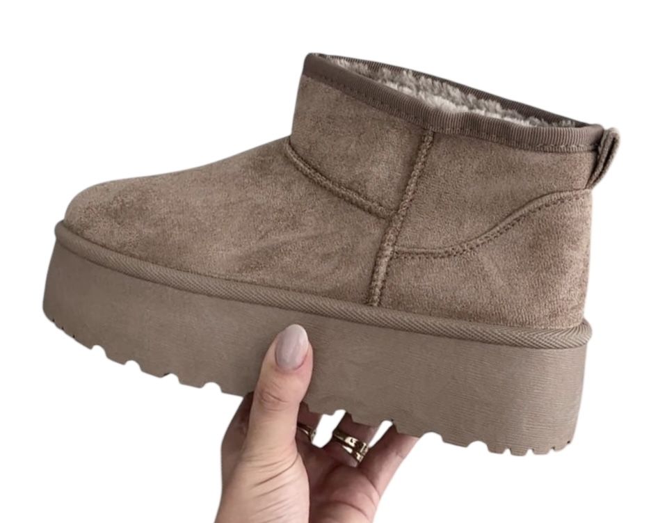 Buty damskie botki śniegowce krótkie ocieplane mukluki brązowe rozm 40