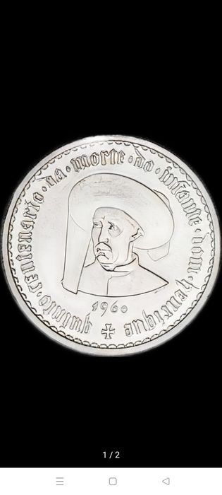 Moeda 20 Escudos 500 Anos do Falecimento do Infante D. Henrique 1960