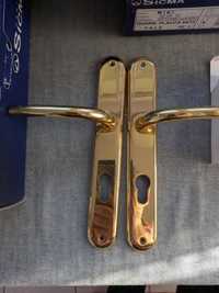 Комплект дверні ручки нові Sigma Miki (Italy) класичні латунь позолота