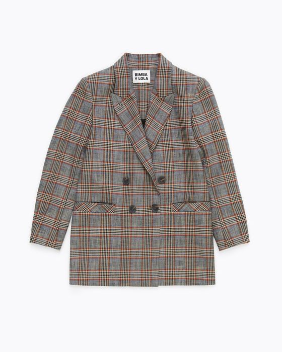Bimba y Lola Іспанія осінній піджак жакет в клітинку оверсайз