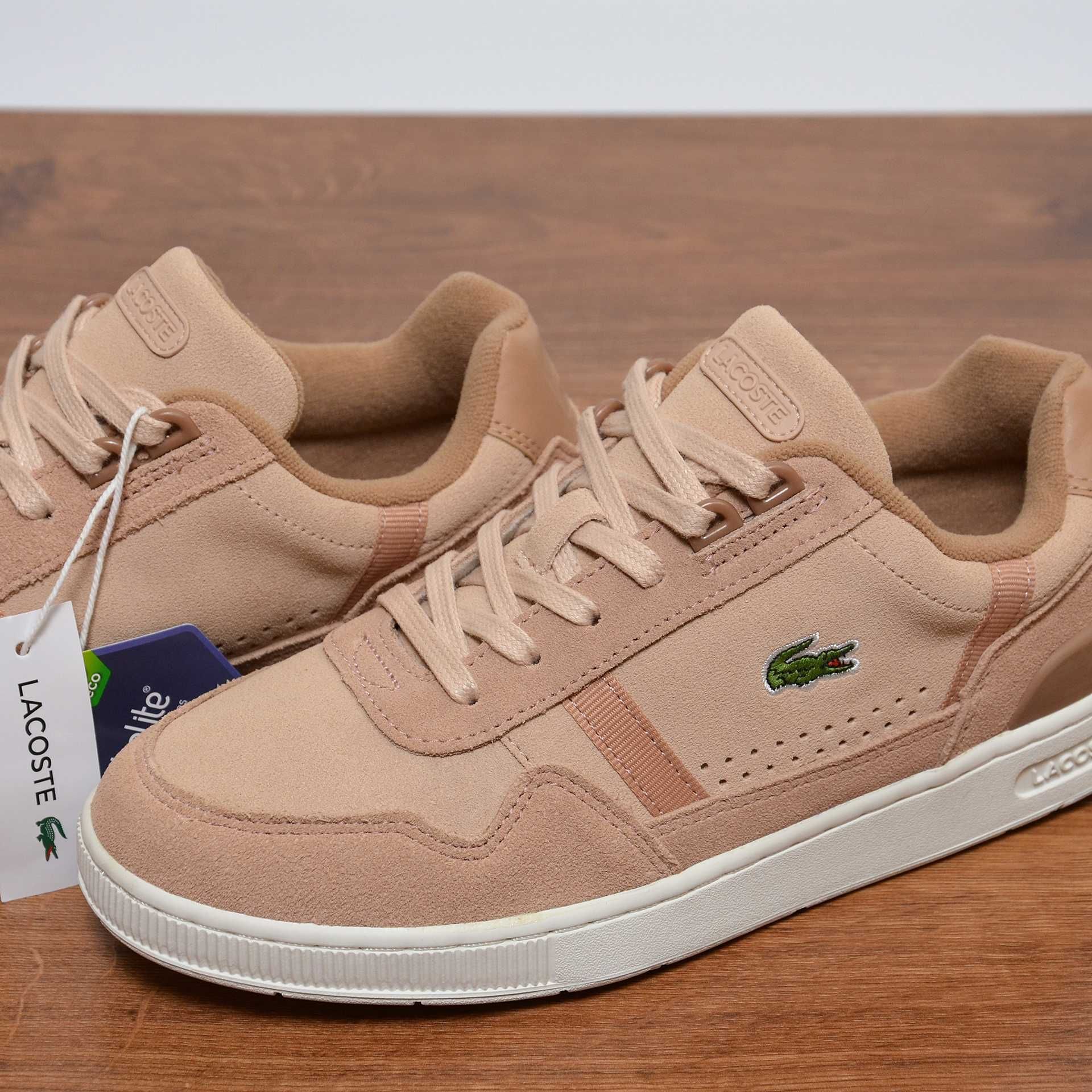 Lacoste T-Clip Suede Rose кроссовки оригинал 39 / 24.5см
