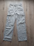 Białe/beige spodnie cargo damskie
