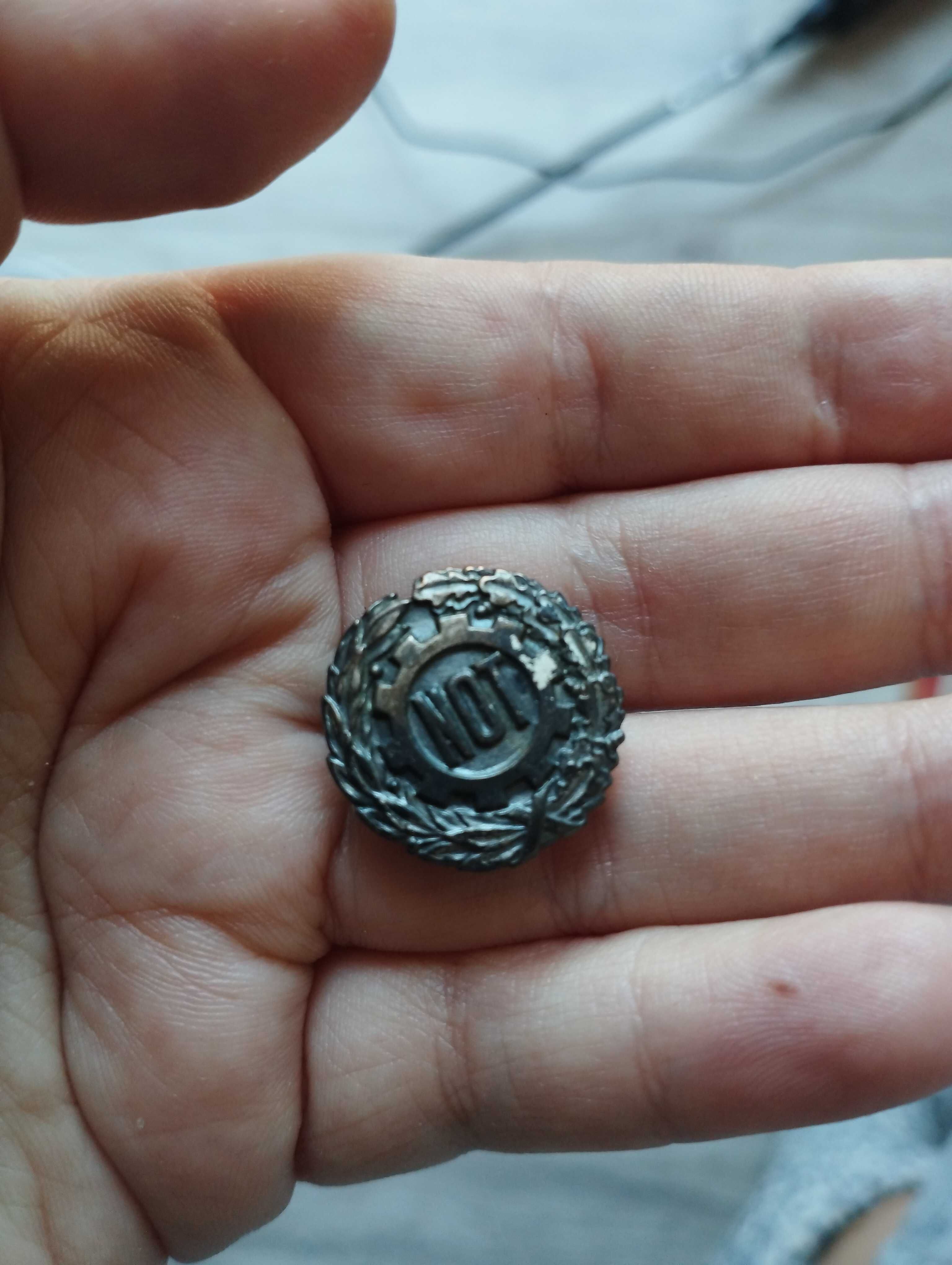 Oryginalna srebrna odznaka Naczelnej Organizacji Technicznej NOT