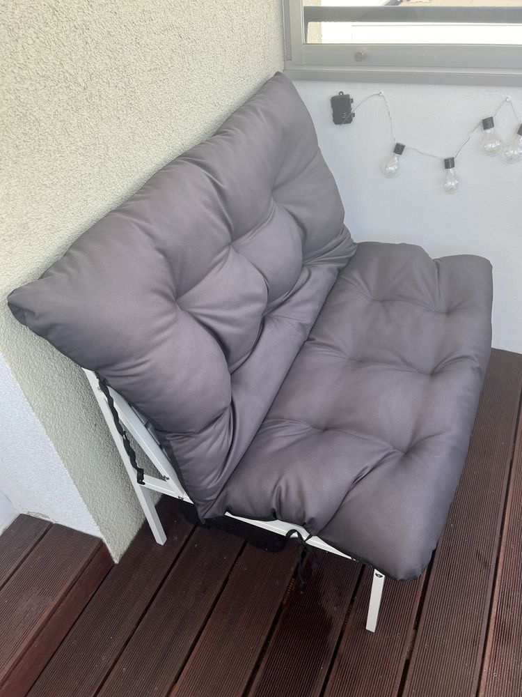 Czarna poduszka na huśtawkę / ławkę 100 cm