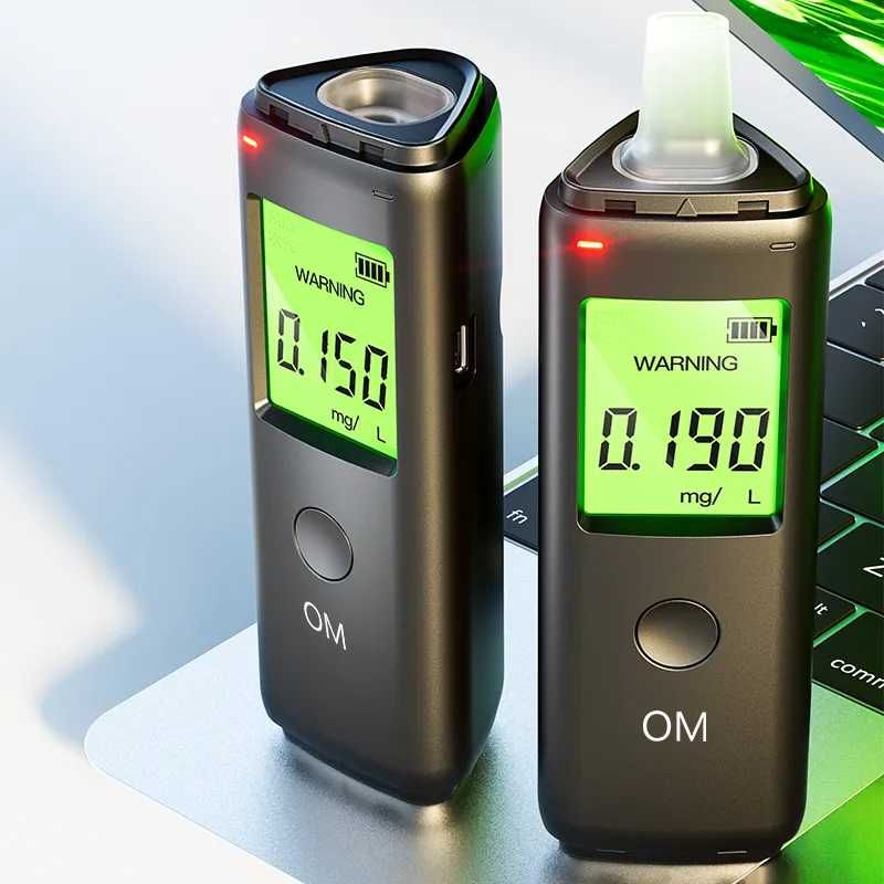 Profesjonalny alkomat na USB - Ładowarka - 5 ustników - Duży ekran