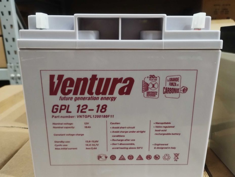 Акумулятор VENTURA 7, 7,2, 9, 12, 18Аг длясигналізації, інтернету, ББЖ