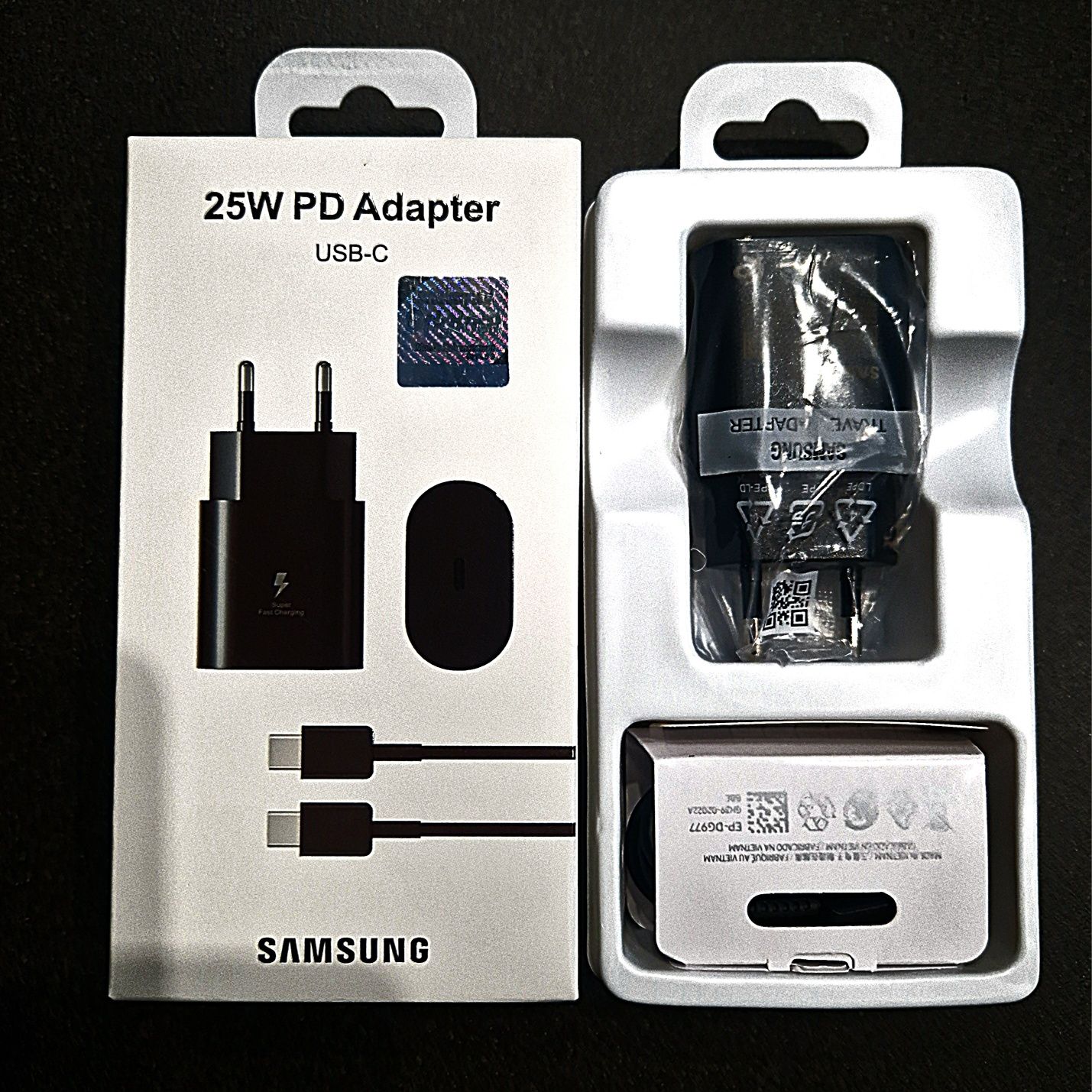 Зарядное устройство блок быстрой зарядки Samsung typeC 25W,шнур 1м