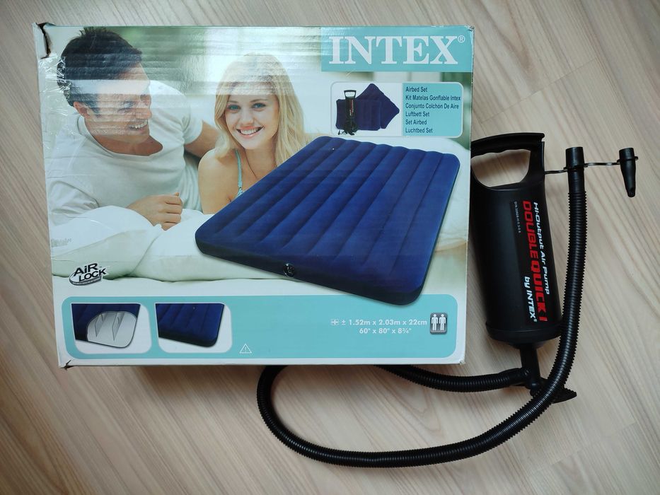 Матрац надувний двуспальний Intex (203смх152смх22см) з насосом