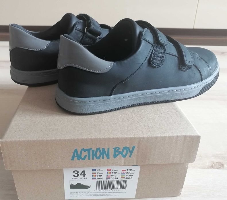 Buty dla chłopca sneakersy 34 Action Boy rzepy