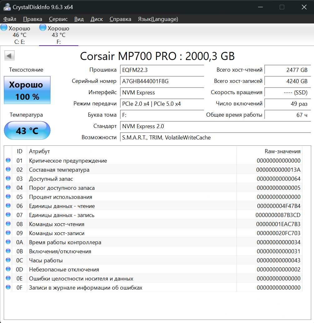 SSD Corsair MP700 PRO 2 TB