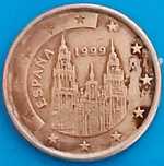 1 Cêntimo de 1999 de Espanha, Santiago Compostela