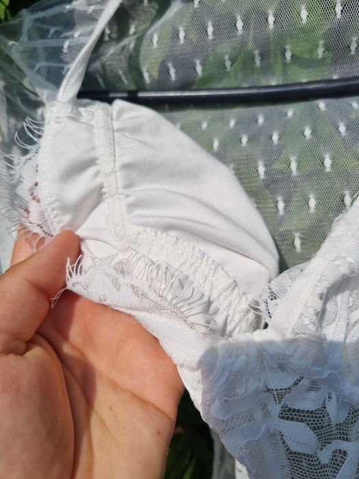 Боди кружевное комбинация белая