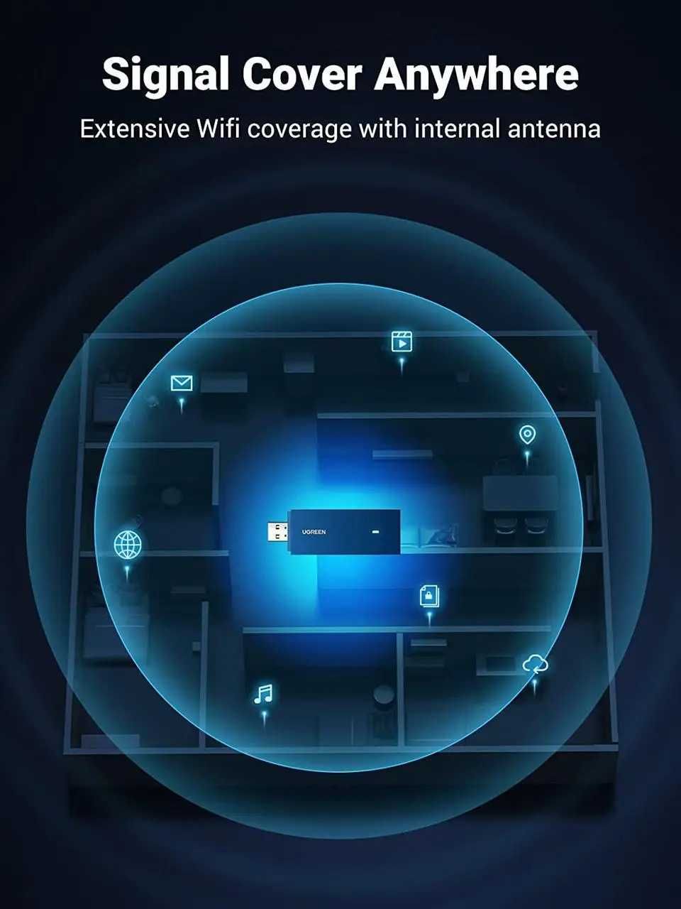 Wi-Fi адаптер UGREEN CM499 AX1800 Dual-Band Wi-Fi Adapter