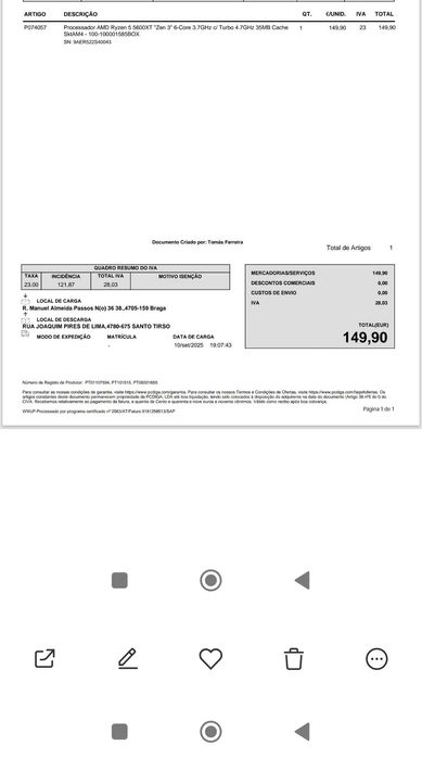 Vendo processador AMD ryzen