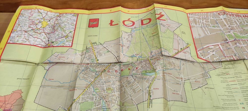 stara mapa miasta Łódź PRL