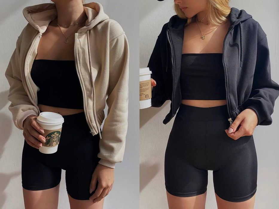 Жіноча ТЕПЛА коротка кофта на змійці зіпка худі на молнії з капюшоном