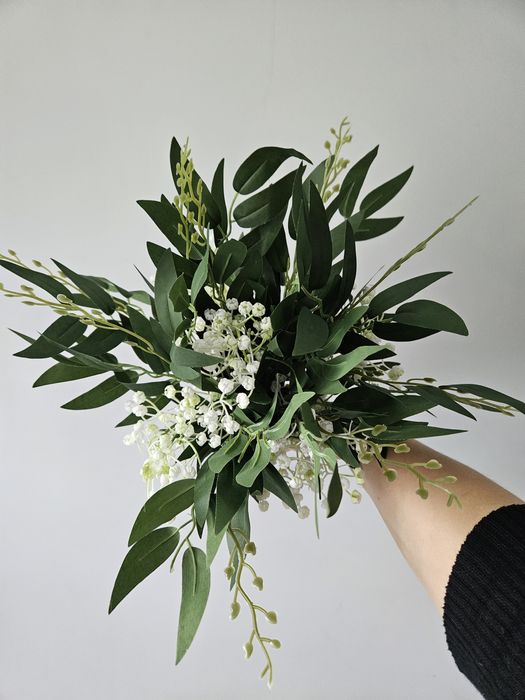 Bukiet wiązanka sztuczny ruskus gipsówka na ślub wesele