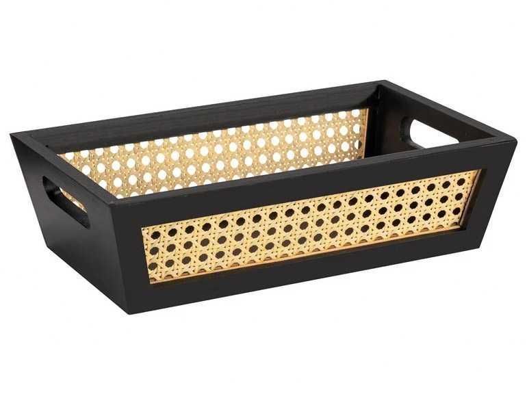 Kosz do przechowywania z pleciony uniwersalny czarny Wenko 33x20x9 cm