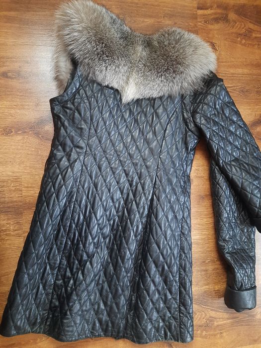 Шубка, жилетка з песьця. Пальто стьобане