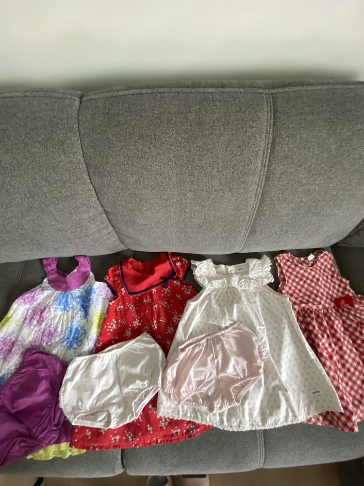 4 sukieneczki+majtki na pieluszkę rozm. 1,5-3 lata