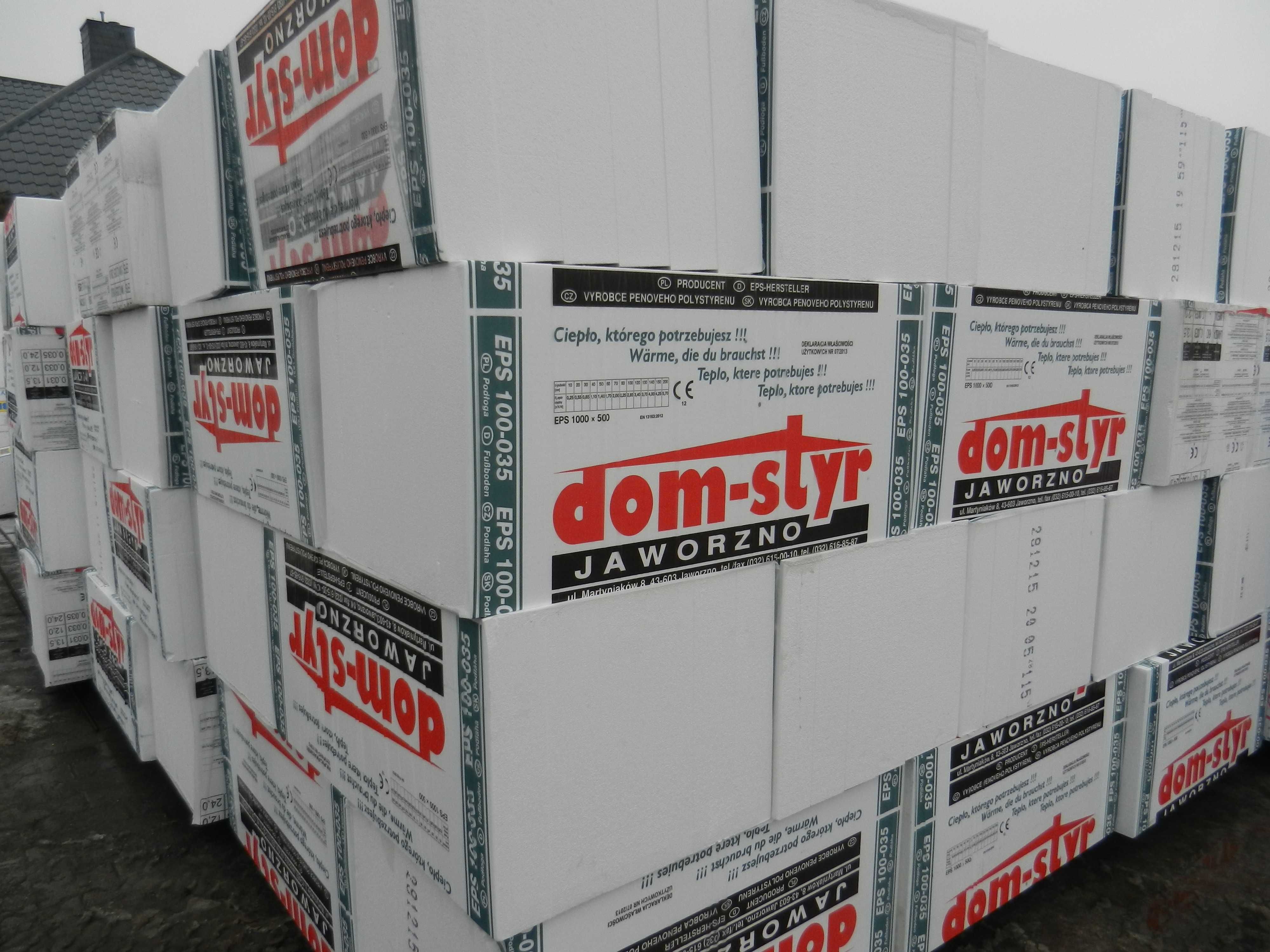 Styropian Podłoga EPS-100 lambda-0,035 DOM-STYR cena-238,07zł m3