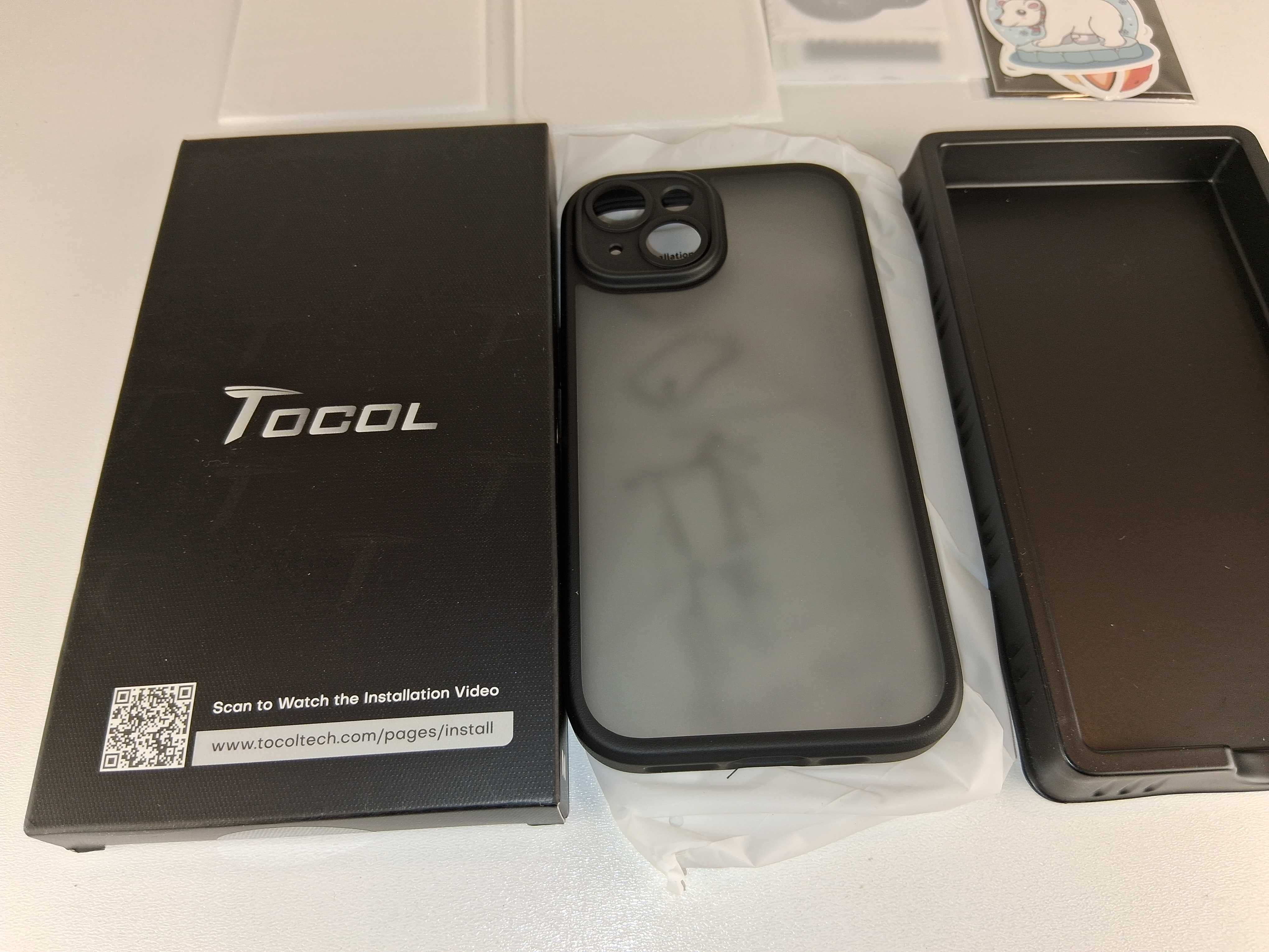 Y041 Etui Tocol do iPhone 15 z Ochroną Ekranu i Aparatu