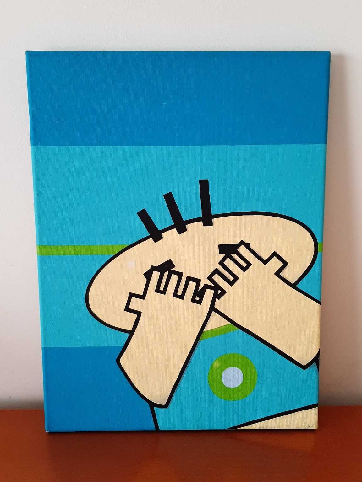 Duas Telas criança pintadas à mão
