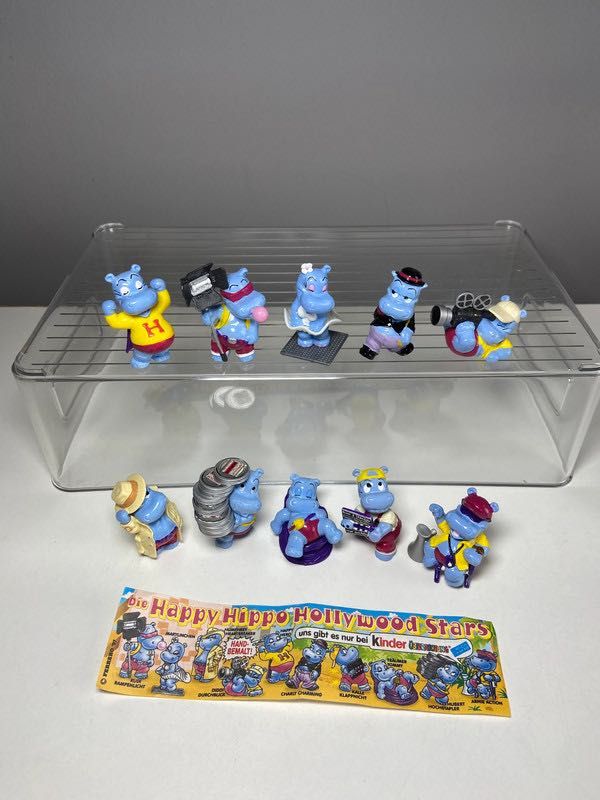Figurki Kinder hipopotamy 1997 Die Happy Hippo Hollywood Stars