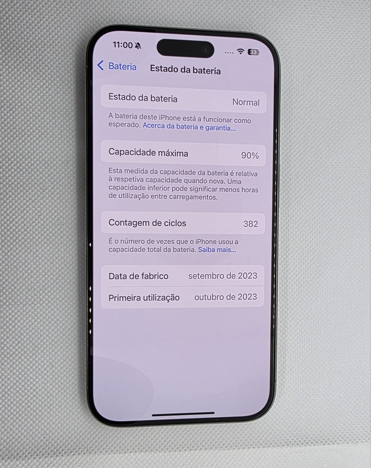 iPhone 15 Pro 128GB Titânio Natural (Cinzento)