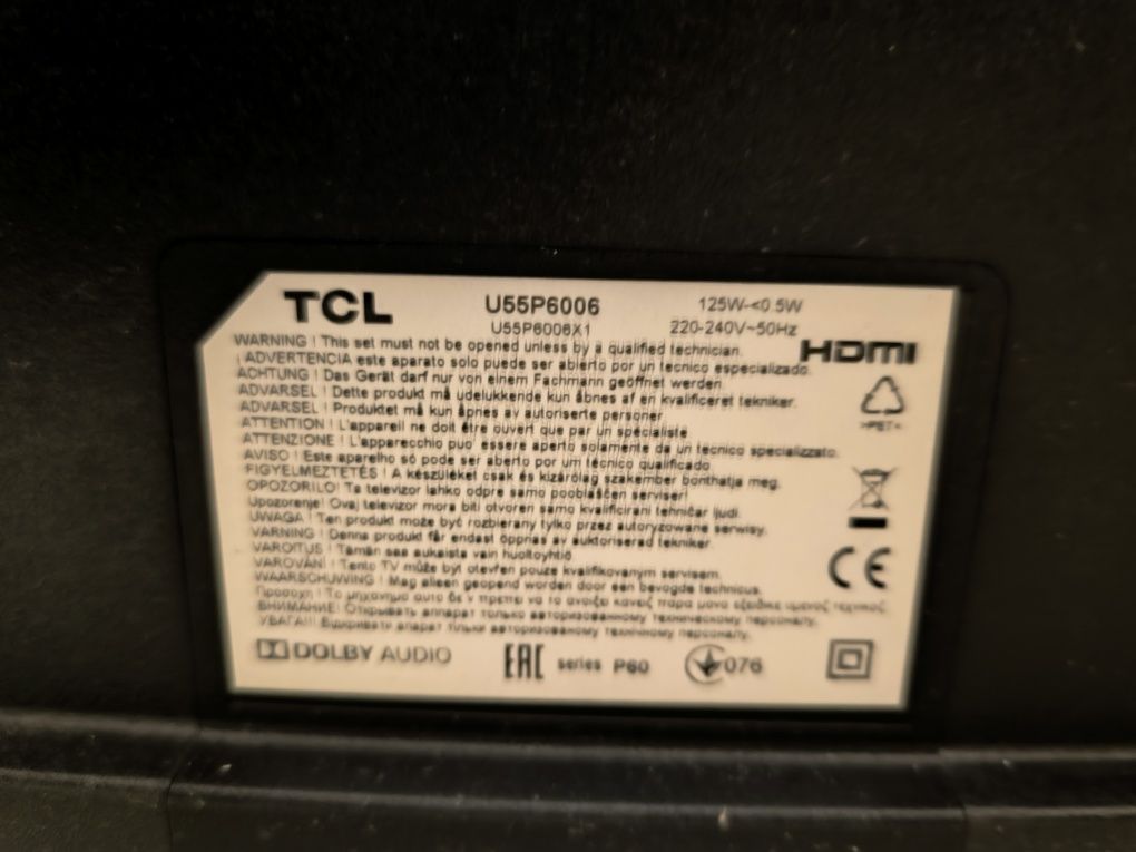 Telewizor TCL 55" - *USZKODZONY*
