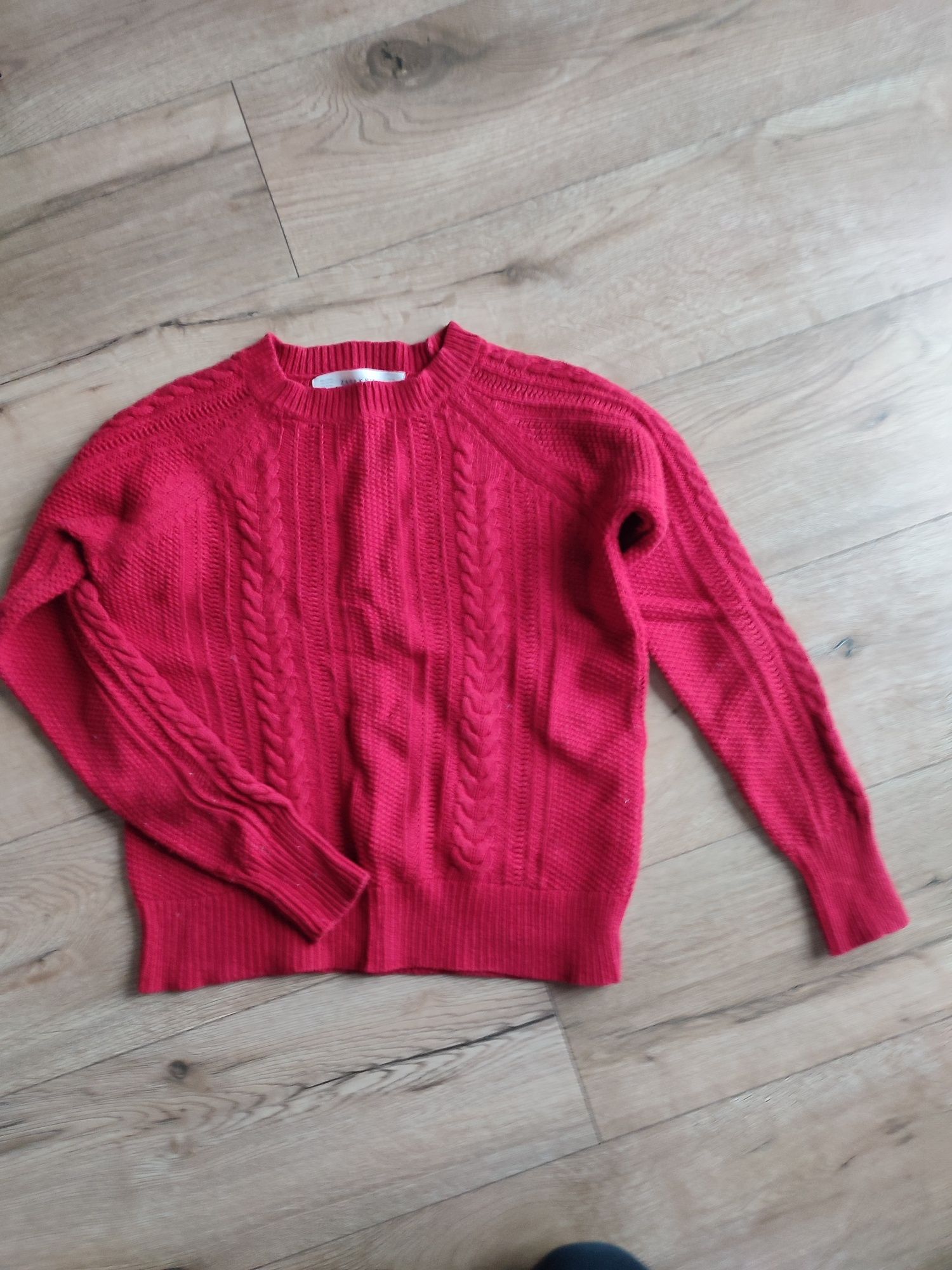 Zara m 38 sweter czerwony